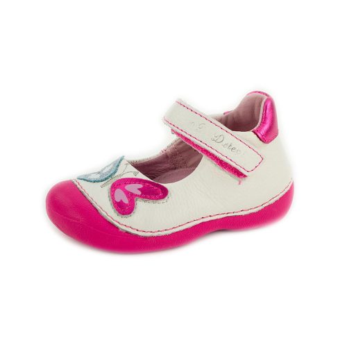 D.D. Step kislány tavaszi/nyári balerina/szandálcipő fehér pink talpú, 19,20, (015-138b) - AKCIÓS