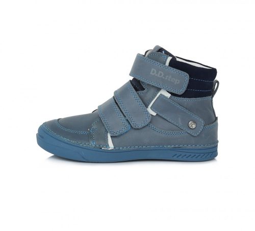 D.D. Step nagyfiú TEX-es kék magas szárú bőrcipő, 32,33,36 (040-92L) AKCIÓS