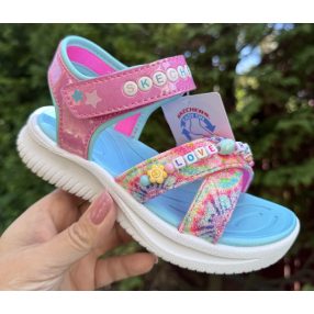   SKECHERS lány pillekönnyű  gyöngyös tépőzáras lila szandál, 27-35 ! ÚJ KOLLEKCIÓ! 