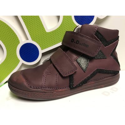   D.D. Step nagylány TEX-es magas szárú bőrcipő, bordó, 36-os (049-905L)