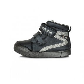   D.D. Step nagylány vagány, TEX-ES BLACK átmeneti bőrcipő 31,34,36 (068-174L) - AKCIÓS!!