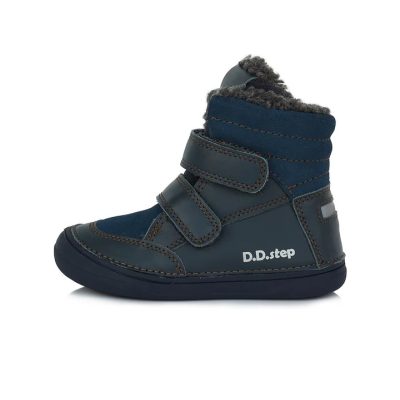   D.D. Step nagyfiú téli TEX-es sötétkék bélelt bőrbakancs, 35-ös (078-758l) - AKCIÓS