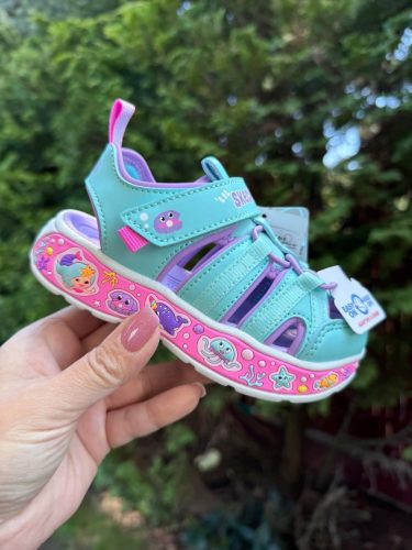 SKECHERS lány pillekönnyű, zárt orrú türkiz szandál, 23,25,26 ! ÚJ KOLLEKCIÓ! 