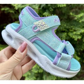   SKECHERS lány pillekönnyű, VILLOGÓ talpú rózsaszín csillogó szandál, 34-es ! ÚJ KOLLEKCIÓ! 