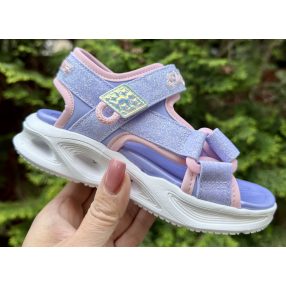  SKECHERS lány pillekönnyű, VILLOGÓ talpú lila csillogó szandál, 31-es ! AKCIÓS