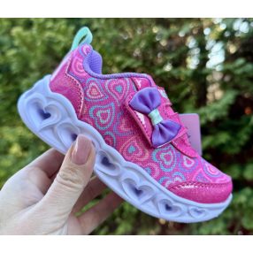   SKECHERS lány pillekönnyű VILLOGÓS rózsaszín sportcipő!! 26-os! ÚJ KOLLEKCIÓ! 