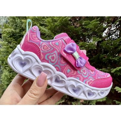   SKECHERS lány pillekönnyű VILLOGÓS rózsaszín sportcipő!! 25,26 ÚJ KOLLEKCIÓ! 