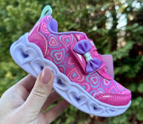 SKECHERS lány pillekönnyű VILLOGÓS rózsaszín sportcipő!! 26-os! ÚJ KOLLEKCIÓ! 