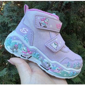   SKECHERS lány bélelt jegesmacis rózsaszín, csillogó hótaposó ! 23-25! ÚJ KOLLEKCIÓ