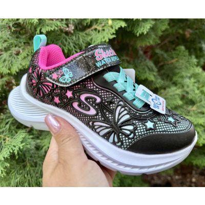   SKECHERS lány pillekönnyű fekete pillangós vízlepergetős sportcipő!! 29-es ! ÚJ KOLLEKCIÓ! 