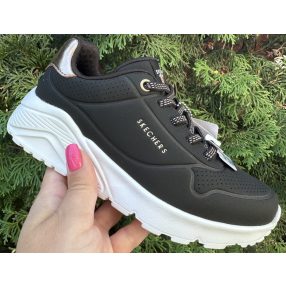   SKECHERS lány pillekönnyű UNO Lite fekete sportcipő!! A legújabb modell!! Memóriahabos talpbetéttel! 31,32