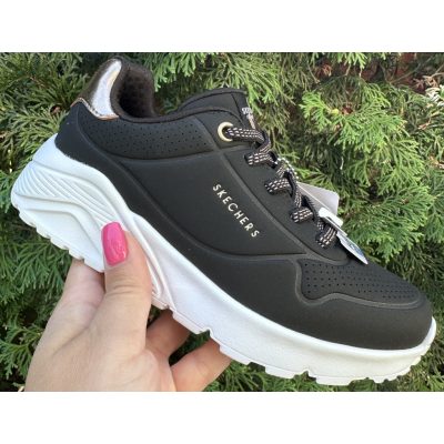   SKECHERS lány pillekönnyű UNO Lite fekete őszi sportcipő!! A legújabb modell!! Memóriahabos talpbetéttel! 30-34