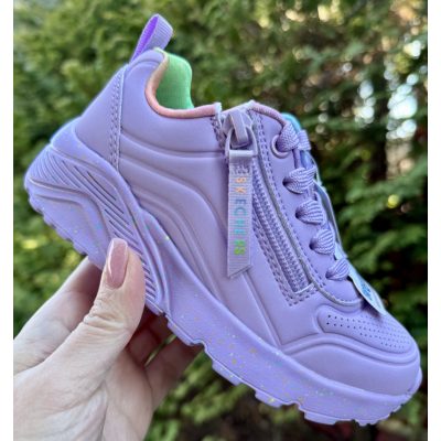   SKECHERS lány pillekönnyű UNO Lite lila sportcipő!! A legújabb modell!! Memóriahabos talpbetéttel! 27-es