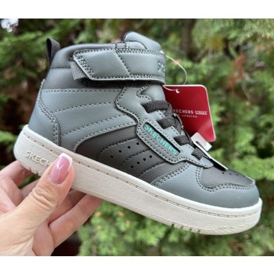  SKECHERS fiú magasszárú gumifűzős szürke sportbakancs! 27,32 ! Új kollekció