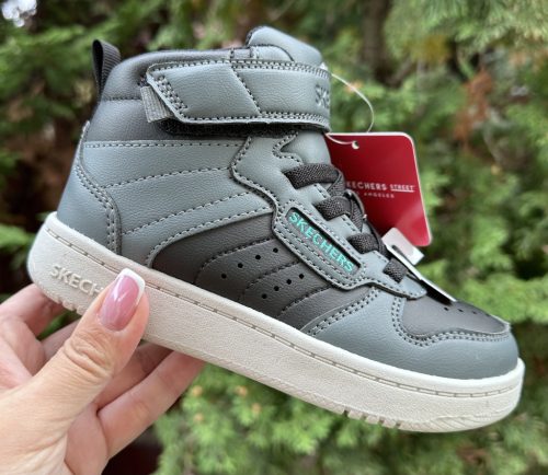SKECHERS fiú magasszárú gumifűzős szürke sportbakancs! 27-37 ! Új kollekció