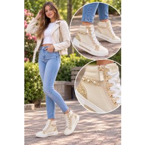 SKECHERS lány arany-fehér bakancs! 37,38 ! ÚJ KOLLEKCIÓ!