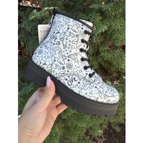   SKECHERS lány fekete-fehér bakancs! 31,32,34 ! ÚJ KOLLEKCIÓ!