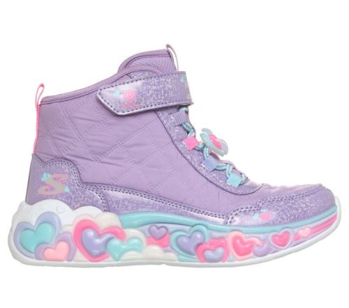 SKECHERS lány pillekönnyű VILLOGÓS szívecskés magasszárú cipő! 28-33 ! ÚJ KOLLEKCIÓ! 