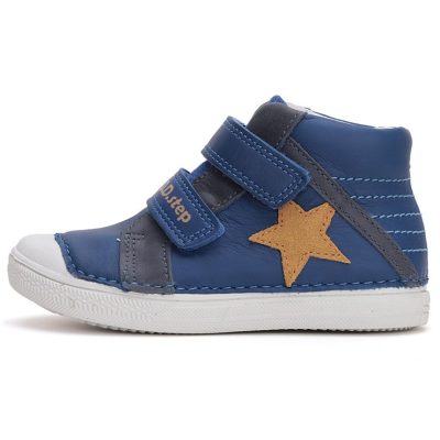   D.D. Step fiú átmeneti tex-es félmagasszárú bőrcipő, kék, 29-es ! (a049-42271m) AKCIÓS!
