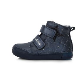   D.D. Step lány átmeneti TEX-ES  bőrcipő, royal blue színű, 25-ös (a068-346a) AKCIÓS! 