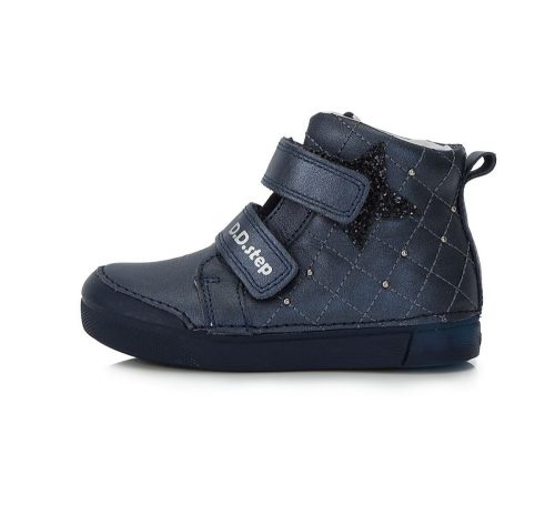 D.D. Step lány átmeneti TEX-ES  bőrcipő, royal blue színű, 25,30 (a068-346a) AKCIÓS! 