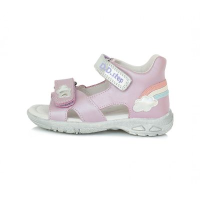   D.D. Step kislány lila bőrszandál, 2 tépőzáras, 21-es! (AC290.401b)KISEBB MÉRETEZÉS! - AKCIÓS!