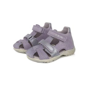   D.D. Step kislány bőrszandál zárt orrú, pasztel lila, 20-as (AC29-7035b) - (KISEBB MÉRETEZÉS)!! AKCIÓS