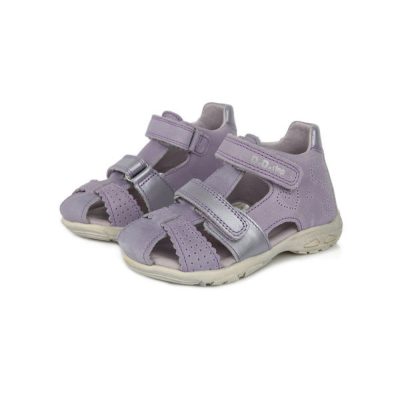   D.D. Step kislány bőrszandál zárt orrú, pasztel lila, 20-as (AC29-7035b) - (KISEBB MÉRETEZÉS)!! AKCIÓS
