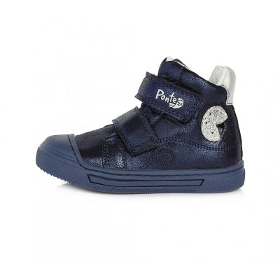   PONTE20 szupinált lány átmeneti TEX-es bőrcipő, csillogó kék, katicás! 22,24 (DA03-1-132) - AKCIÓS