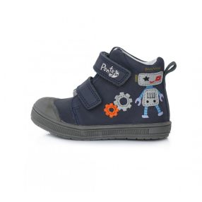   PONTE20 szupinált fiú átmeneti TEX-es bőrcipő,sötétkék,robotos!  22-es (DA03-1-414A) -AKCIÓS!!