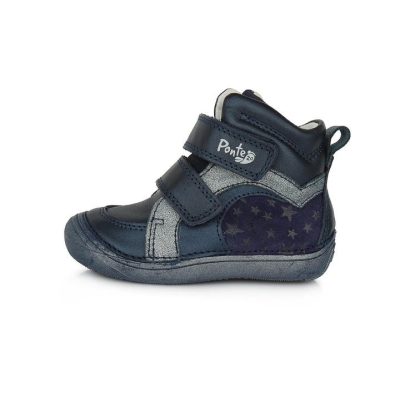   PONTE20 szupinált lány átmeneti TEX-es bőrcipő, farmerkék, szíves! 24,25,27! (DA03-1-867am) - AKCIÓS!!