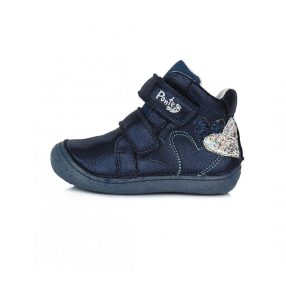   PONTE20 szupinált lány átmeneti TEX-es bőrcipő, csillogó kék, ezüst szíves! 24-es, ! (DA03-1-890A) - AKCIÓS!!