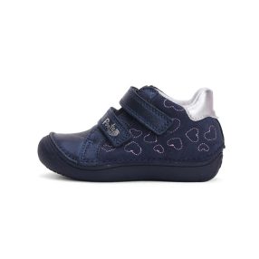   PONTE20 szupinált lány átmeneti TEX-es bőrcipő, kék, szíves! 24-es! (DA03-4-2325A) - AKCIÓS!