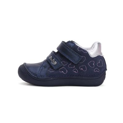   PONTE20 szupinált lány átmeneti TEX-es bőrcipő, kék, szíves! 24-es! (DA03-4-2325A) - AKCIÓS!