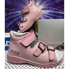   Ponte20 lány szupinált csatos bőrszandál rózsaszín, 22-25 (DA05-1-V1055) - AKCIÓS