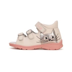   Ponte20 lány szupinált csatos bőrszandál rózsaszín, cicás, 22-es  (DA05-1853) - AKCIÓS