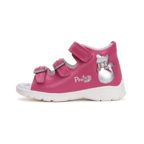   Ponte20 lány szupinált pink csatos bőrszandál, 22,23 (DA05-5-1736) - ÚJ KOLLEKCIÓ!