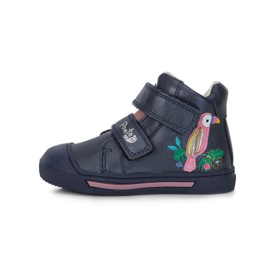  PONTE20 szupinált lány átmeneti TEX-es bőrcipő, kék, papagájos! 24-26(DA06-3-805a) - AKCIÓS! 