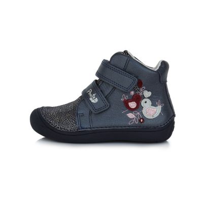   PONTE20 szupinált lány átmeneti TEX-es bőrcipő, kék, madárkás! 24,25 ! (DA06-3-834) - AKCIÓS! 