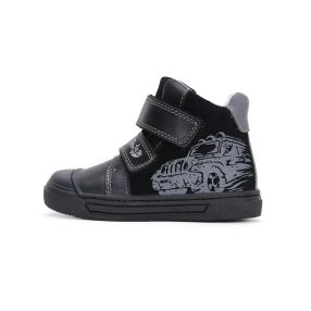   PONTE20 szupinált fiú átmeneti tex-es, magasszárú fekete autós bőrcipő! 32-es! (DA06-4-2985L) - AKCIÓS