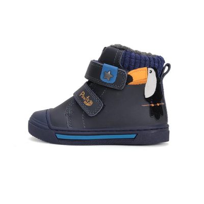   PONTE20 szupinált fiú TÉLI BÉLELT, TEX-es sötétkék, tukános BŐRBAKANCS! 24-es (DA07-4-2232) - AKCIÓS