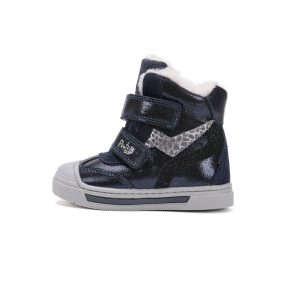   PONTE20 szupinált lány téli, bélelt TEX-es kék bőrbakancs! 28-33 (DA07-5-2834) - ÚJ KOLLEKCIÓ!