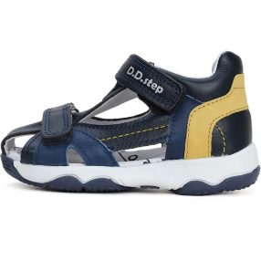   D.D. Step fiú tépőzáras bőrszandál, sötétkék, zárt orrú, 29,30 (G064-41451M)- AKCIÓS