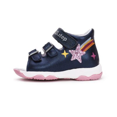   D.D. Step kislány csillagos, csatos bőrszandál, 20-25 ! (G064-51610B) - ÚJ KOLLEKCIÓ!