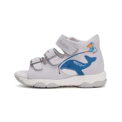   D.D. Step fiú csatos bőrszandál, szürke, bálnás, 30-as (G064-51999BM)- AKCIÓS