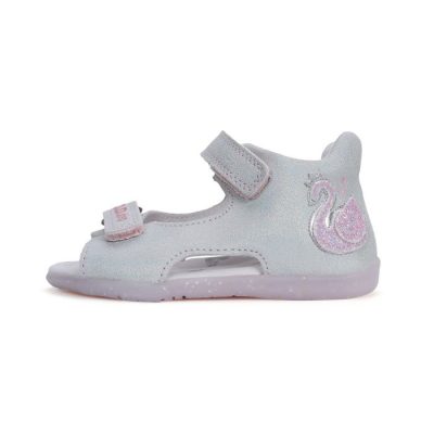   D.D. Step lány nyári bőrszandál, ezüst, hattyús, 30-as!! (g075-41233m) - AKCIÓS