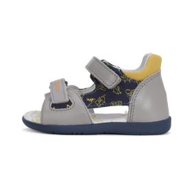   D.D. Step fiú bőrszandál 2 tépőzáras, szürke-kék, 29-es (G075-41658BM)-  KISEBB MÉRETEZÉS! AKCIÓS