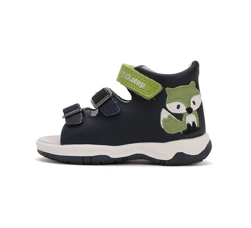D.D. Step fiú 2 csatos bőrszandál, sötétkék, rókás, 26-30 (G103-51853AM)- ÚJ KOLLEKCIÓ !