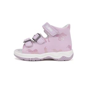   D.D. Step kislány rózsaszín csatos, unikornisos bőrszandál, 19-23 ! (G103-61115) - ÚJ KOLLEKCIÓ!