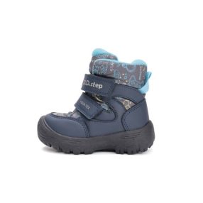   D.D. Step fiú téli bundás kék vízálló hótaposó, 25-30 (p081-52299a) ÚJ KOLLEKCIÓ!